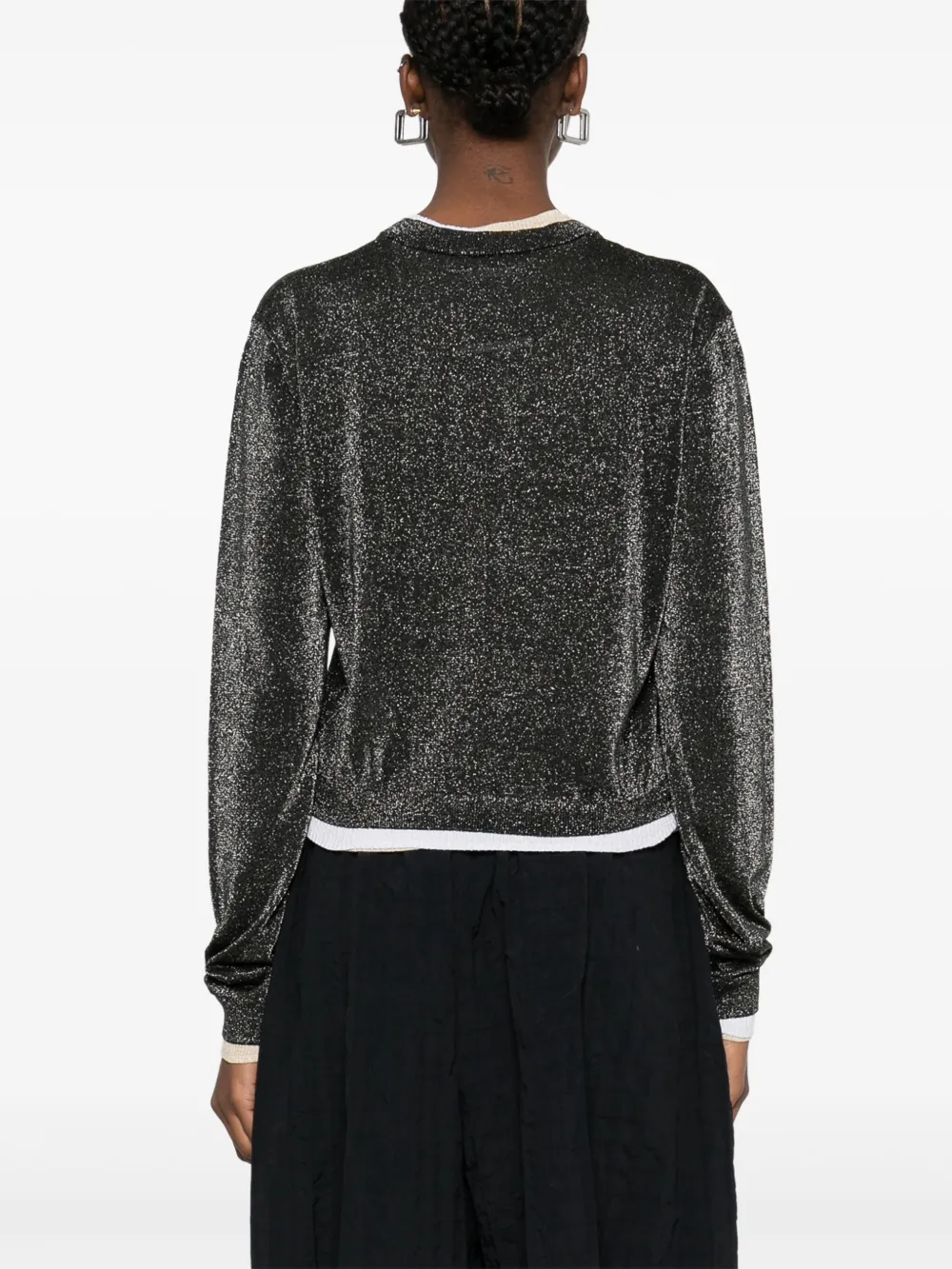 Maison MIHARA YASUHIRO Gelaagde trui met glitter Zwart