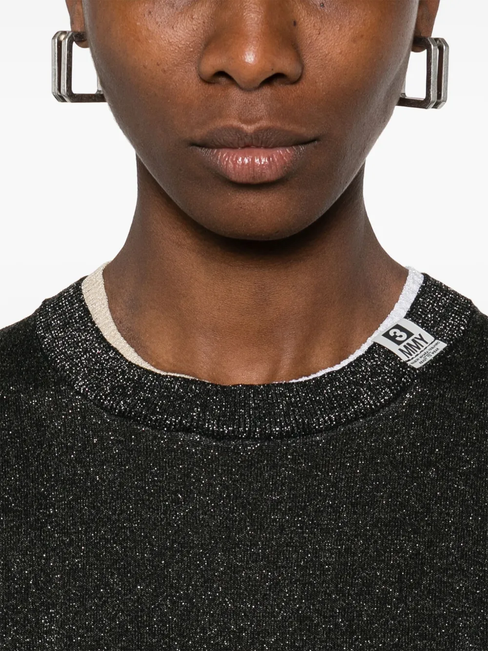 Maison MIHARA YASUHIRO Gelaagde trui met glitter Zwart