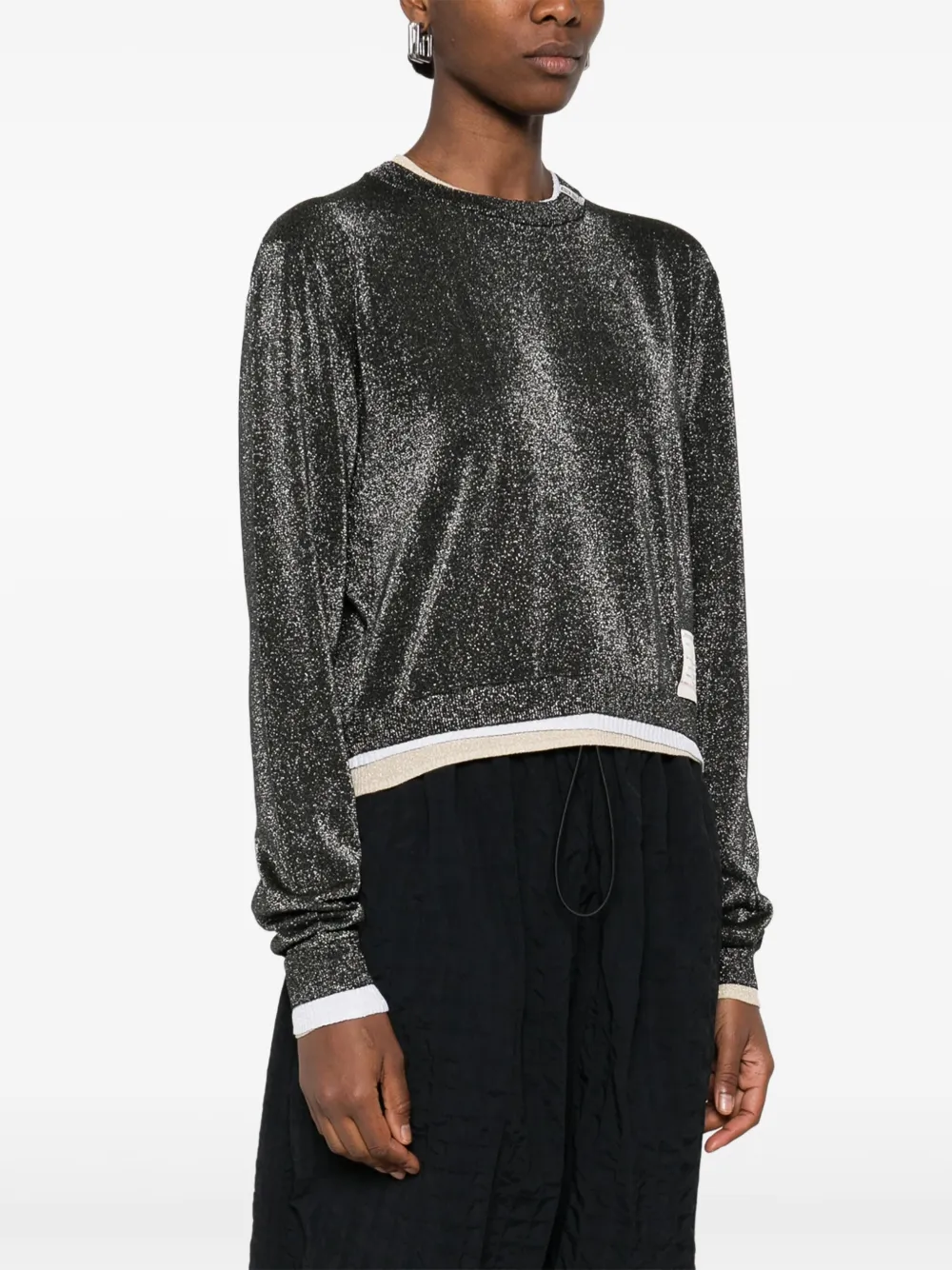 Maison MIHARA YASUHIRO Gelaagde trui met glitter Zwart