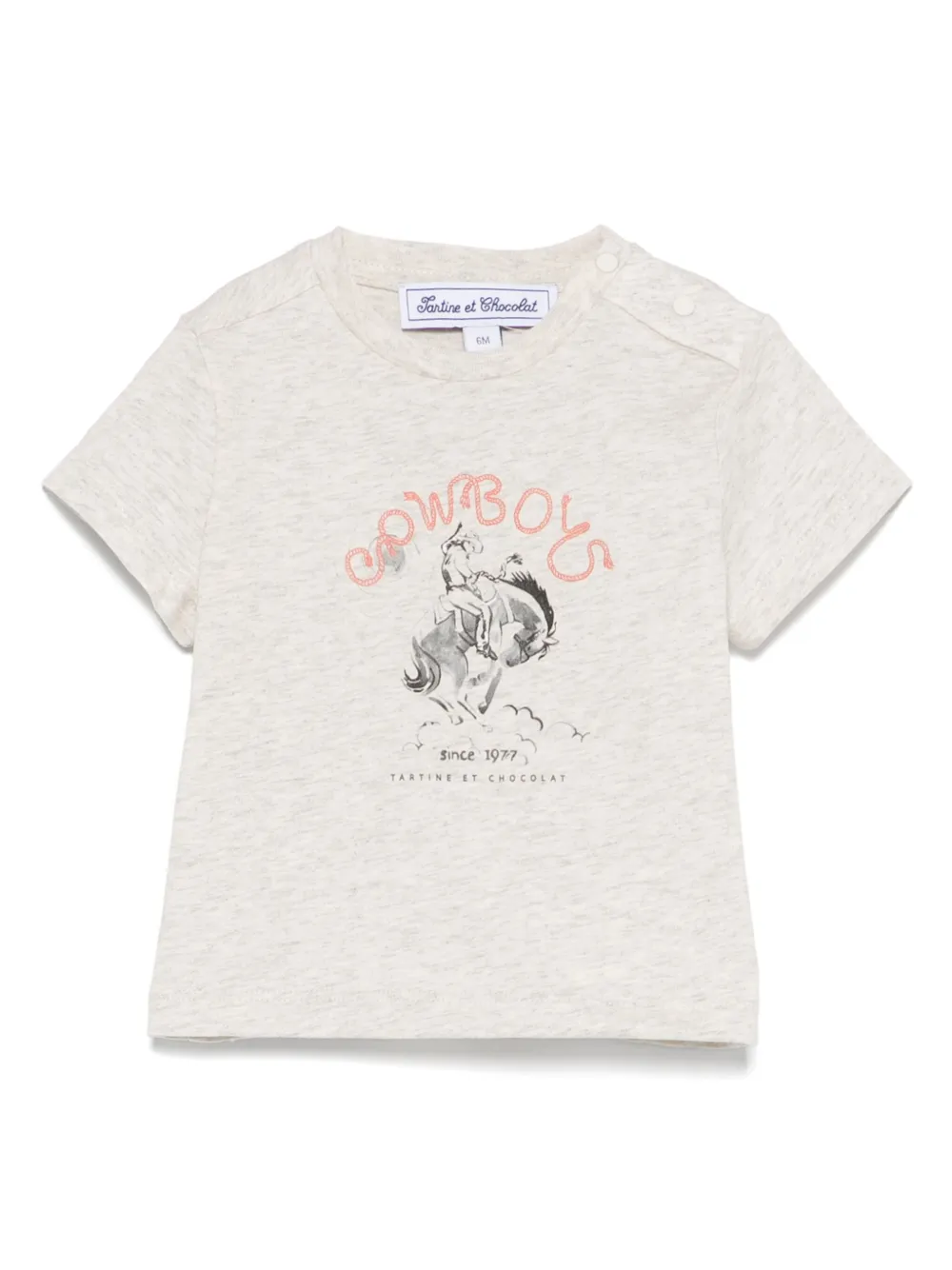 Tartine Et Chocolat playera con ilustración de vaquero | gris | Image 1
