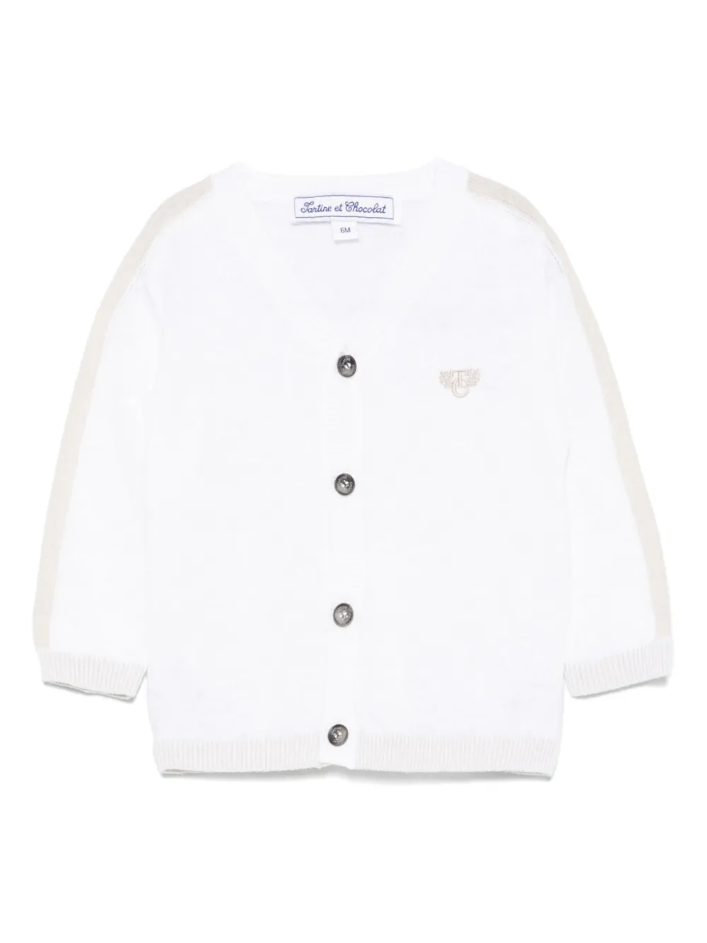 Tartine Et Chocolat logo-embroidered cardigan | White | Image 1