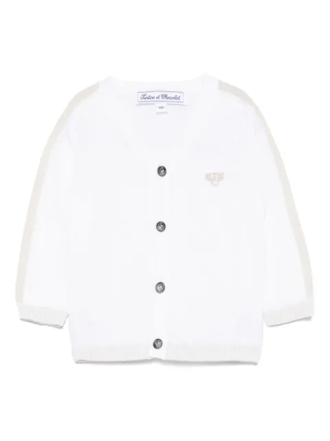 Tartine Et Chocolat Cardigan com logo bordado