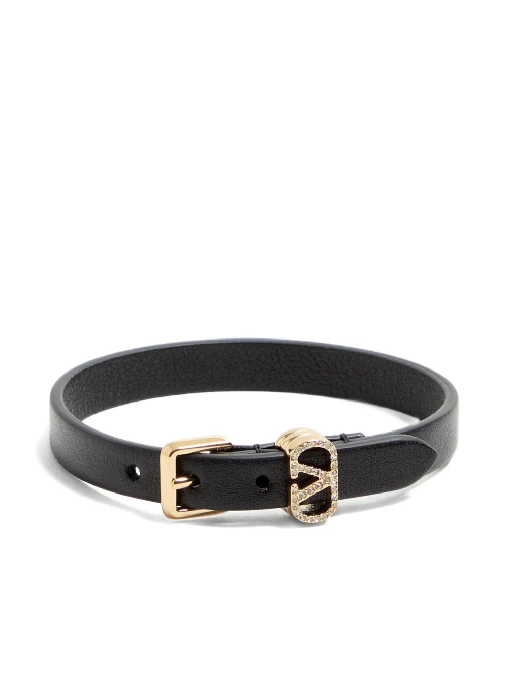 Valentino Garavani buckle-embellished leather bracelet | Black | Image 1