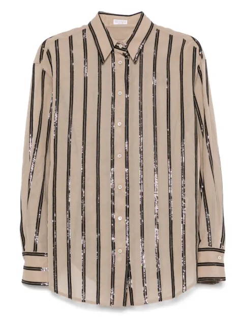 Brunello Cucinelli sequin-stripes shirt