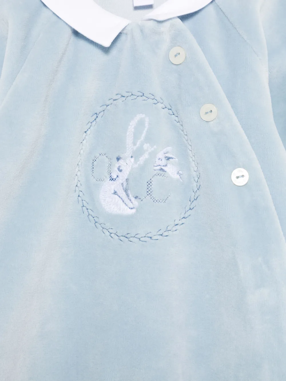 Tartine Et Chocolat Fluwelen pyjama met geborduurd logo Blauw