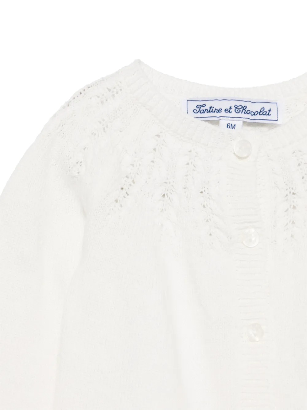 Tartine Et Chocolat Kabelgebreid vest Wit