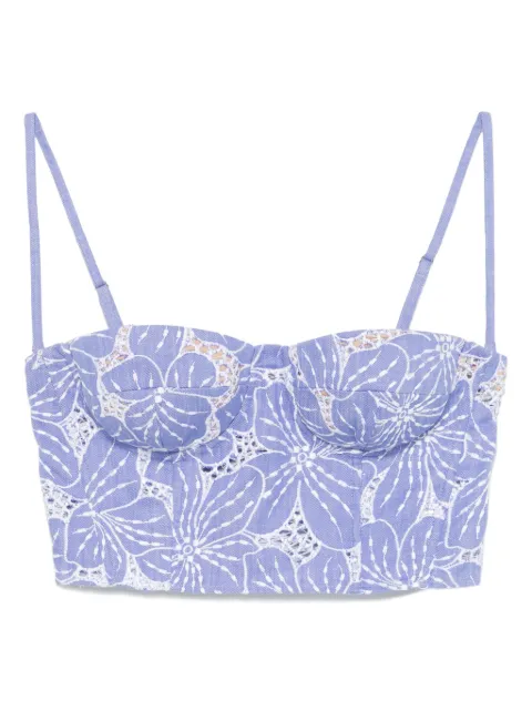 Genny floral-embroidered top