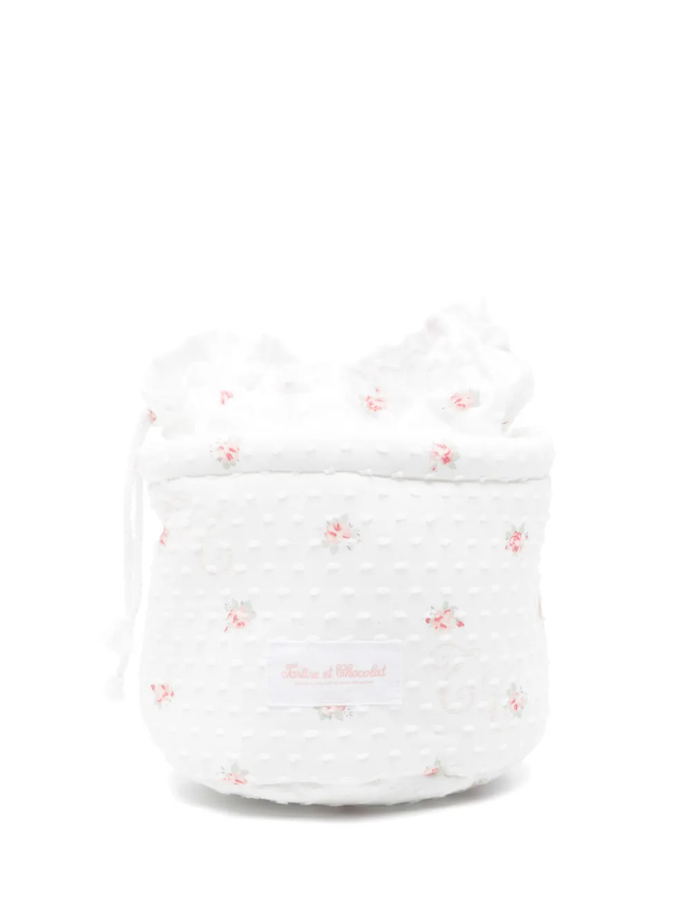 Shop Tartine Et Chocolat Rose-print Bucket Bag In White