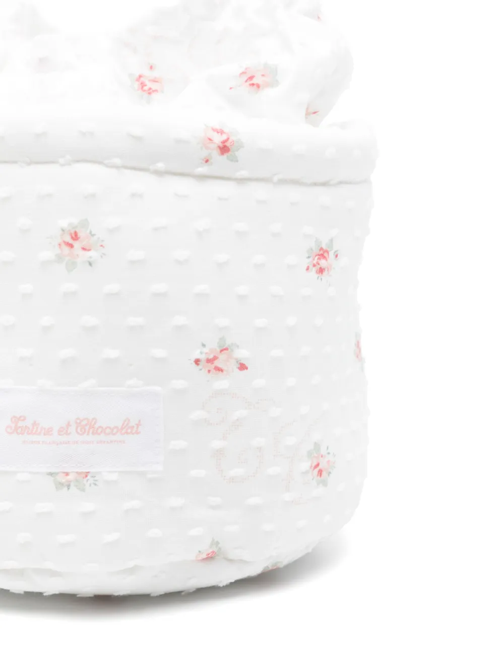 Shop Tartine Et Chocolat Rose-print Bucket Bag In White