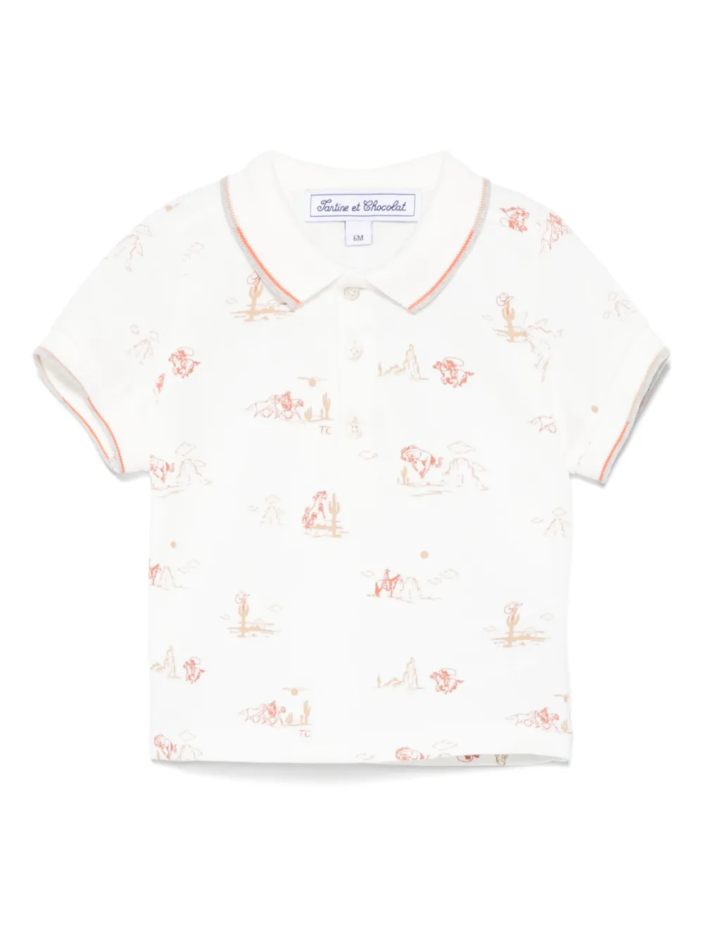 Tartine Et Chocolat playera tipo polo estampada | blanco | Image 1