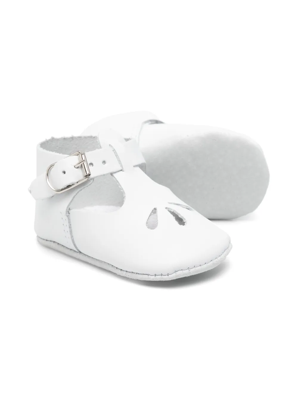 Tartine Et Chocolat openwork leather pre-walkers White