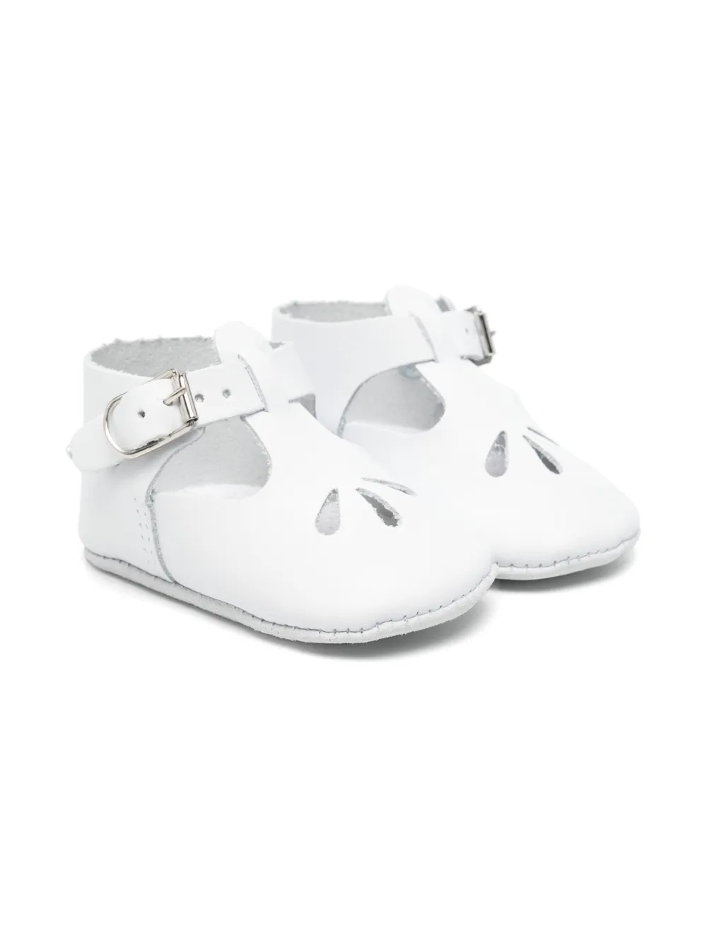 Tartine Et Chocolat openwork leather pre-walkers White