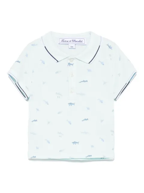 Tartine Et Chocolat playera tipo polo con tiburón estampado