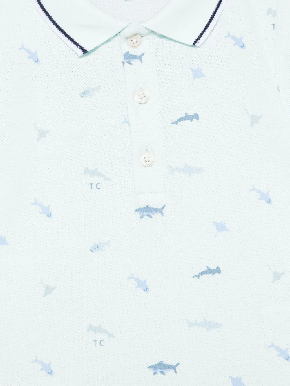 Tartine Et Chocolat Poloshirt met haaiprint Blauw