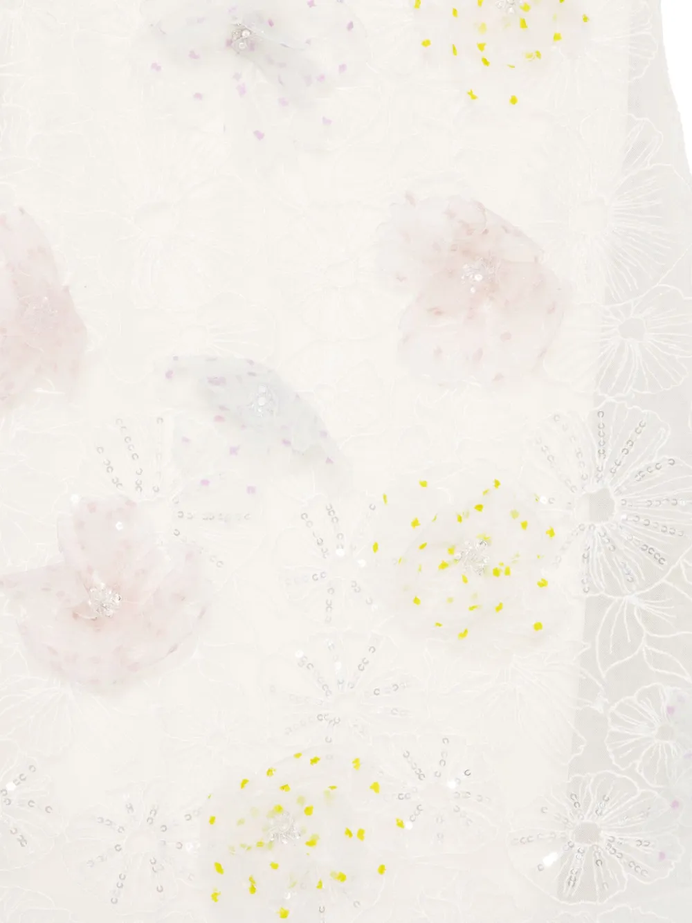 MAISON AVA Jurk met bloemenpatch Beige