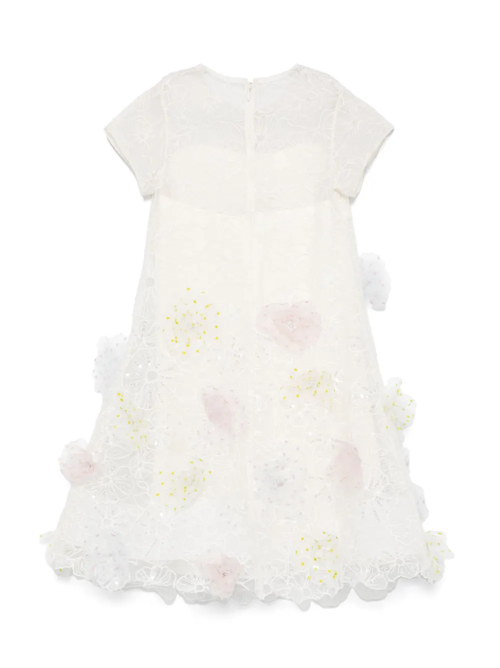 MAISON AVA Jurk met bloemenpatch Beige
