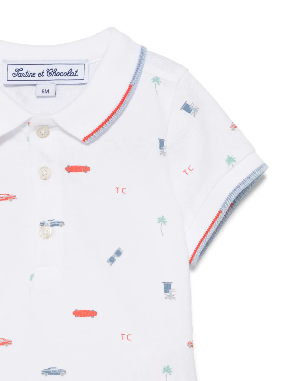 Tartine Et Chocolat Illustration-City-Adventure poloshirt Wit