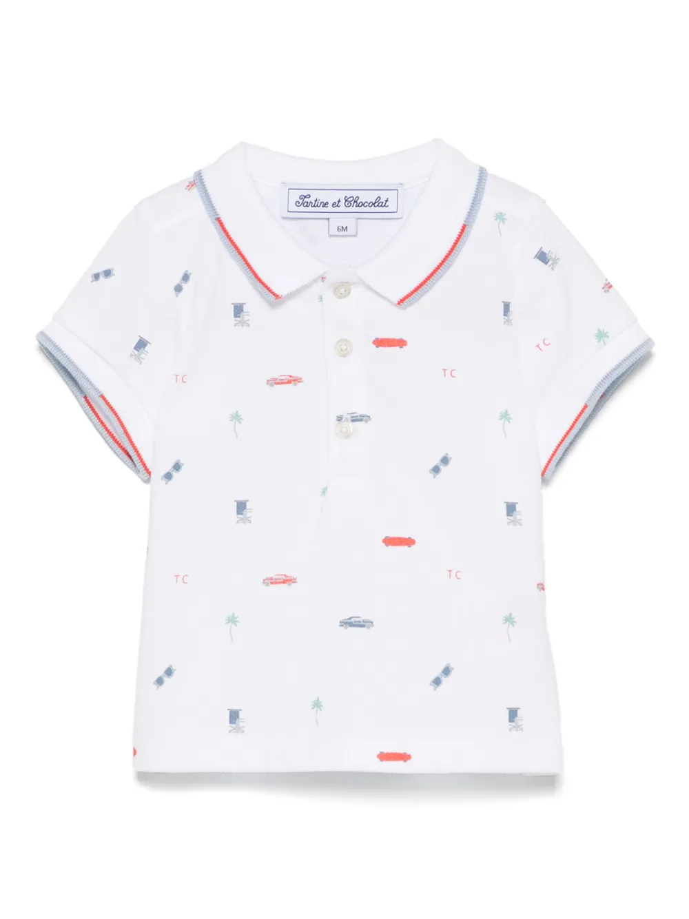 Tartine Et Chocolat illustration-city-adventure polo shirt | White | Image 1
