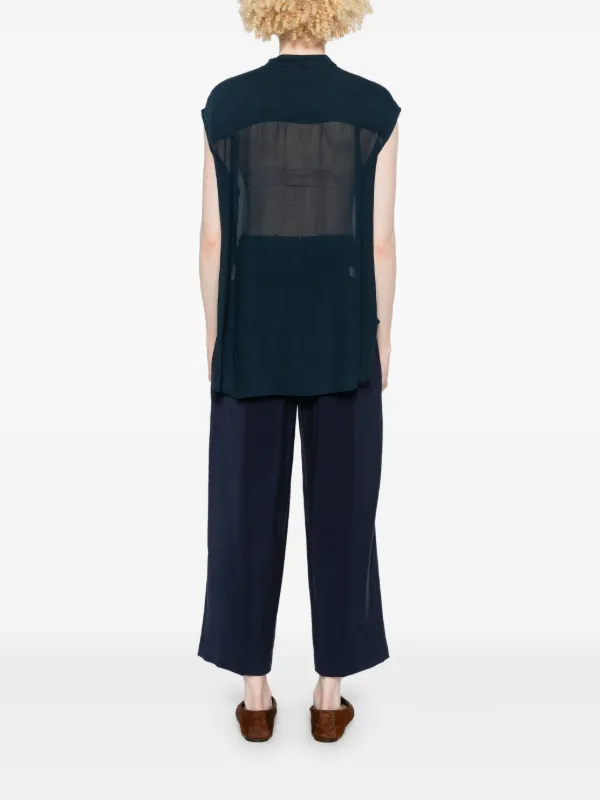 Merci semi-sheer Shirt | Blue | FARFETCH SG