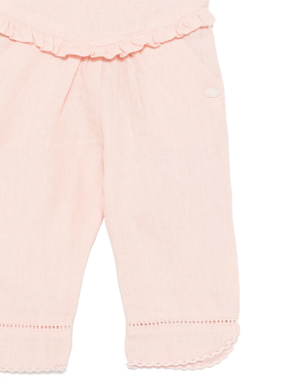 Tartine Et Chocolat Opengewerkt linnen broek Roze