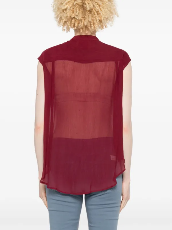 Merci semi-sheer Shirt | Red | FARFETCH GE