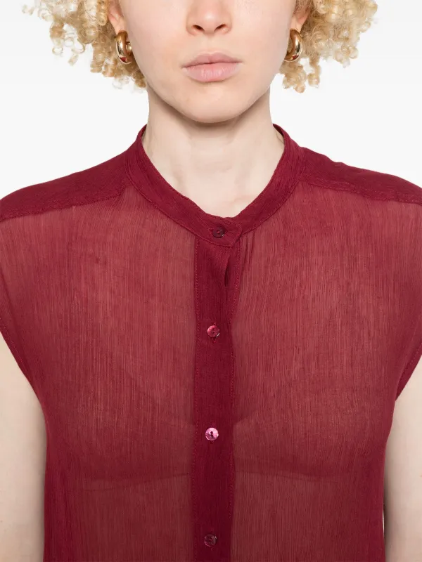 Merci semi-sheer Shirt | Red | FARFETCH
