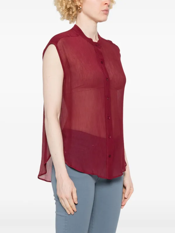 Merci semi-sheer Shirt | Red | FARFETCH