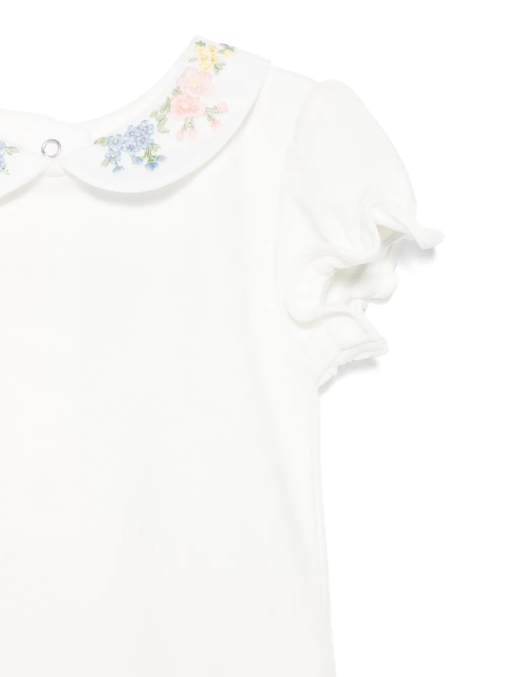 Shop Tartine Et Chocolat Floral-embroidered Bodysuit In White