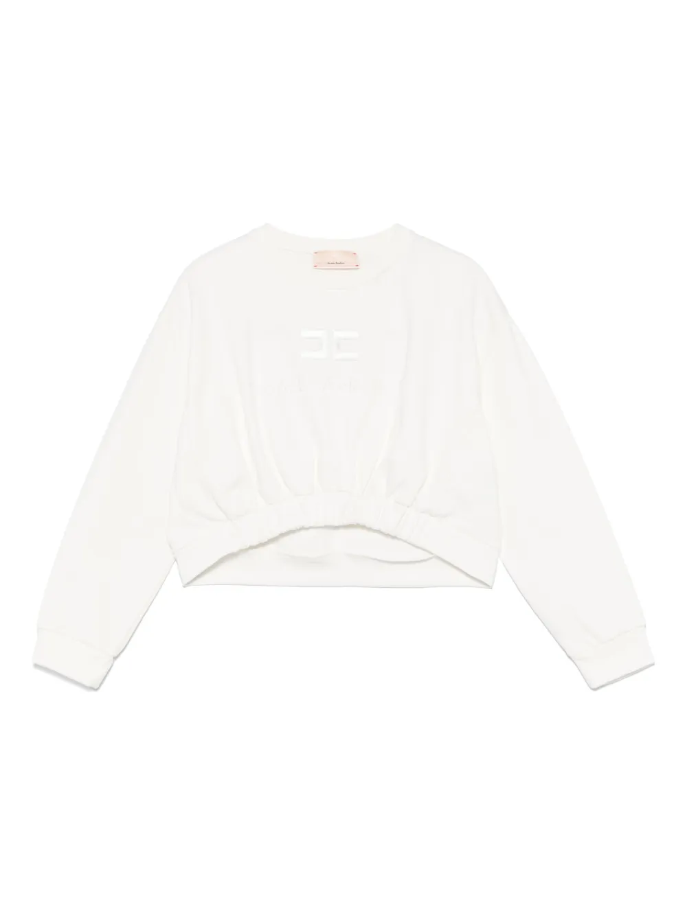 Elisabetta Franchi La Mia Bambina Sweater met geborduurd logo Wit