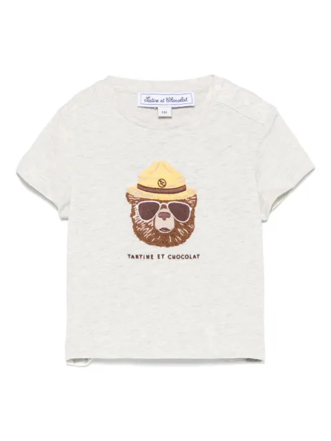Tartine Et Chocolat playera con detalle de apliques