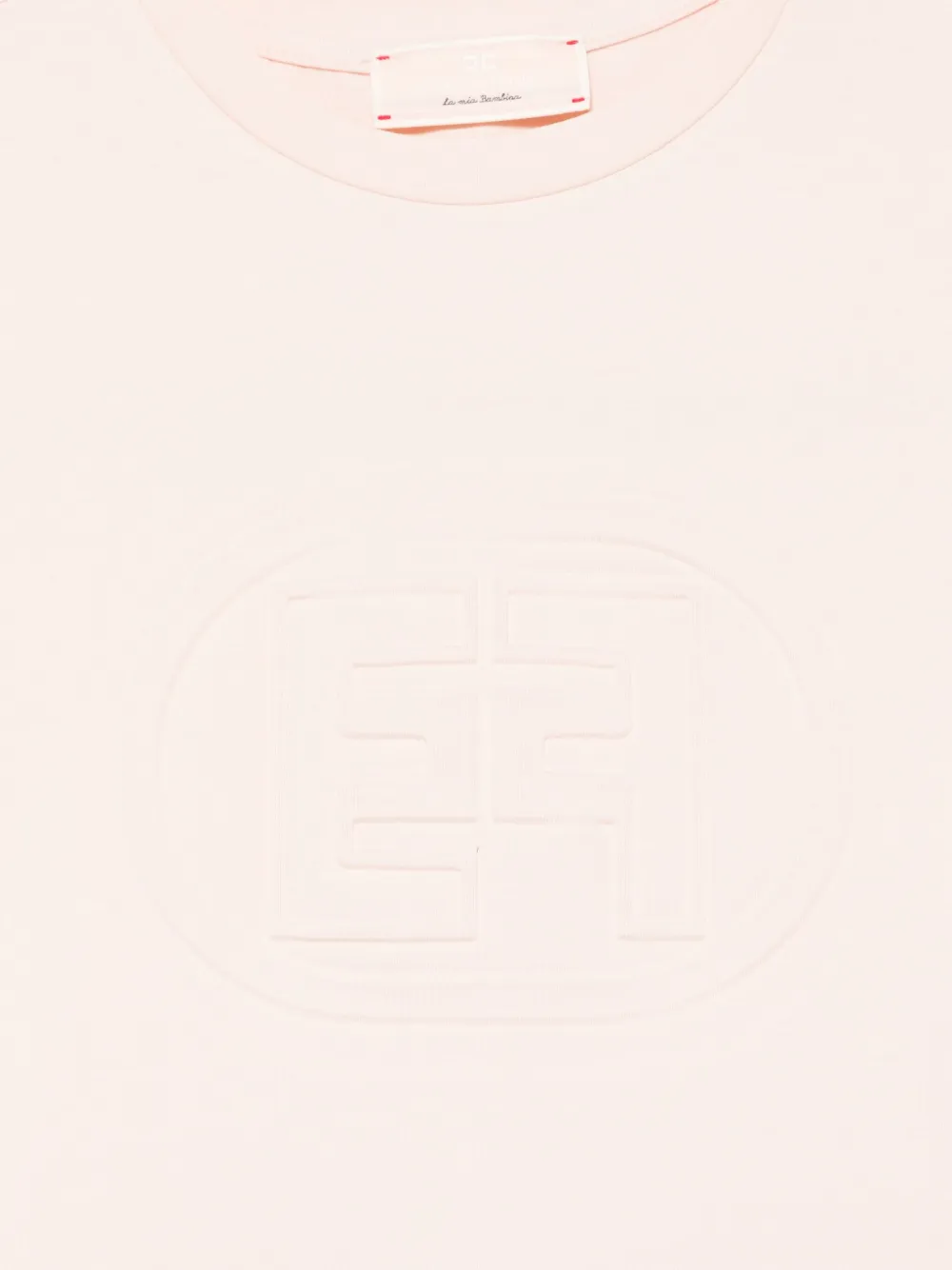 Shop Elisabetta Franchi La Mia Bambina Logo-embossed T-shirt In Pink