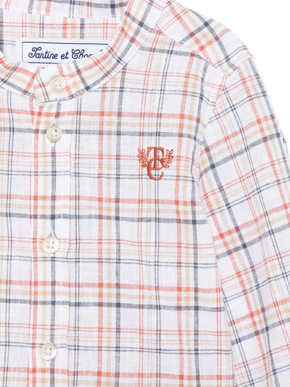 Tartine Et Chocolat Geruit shirt Beige