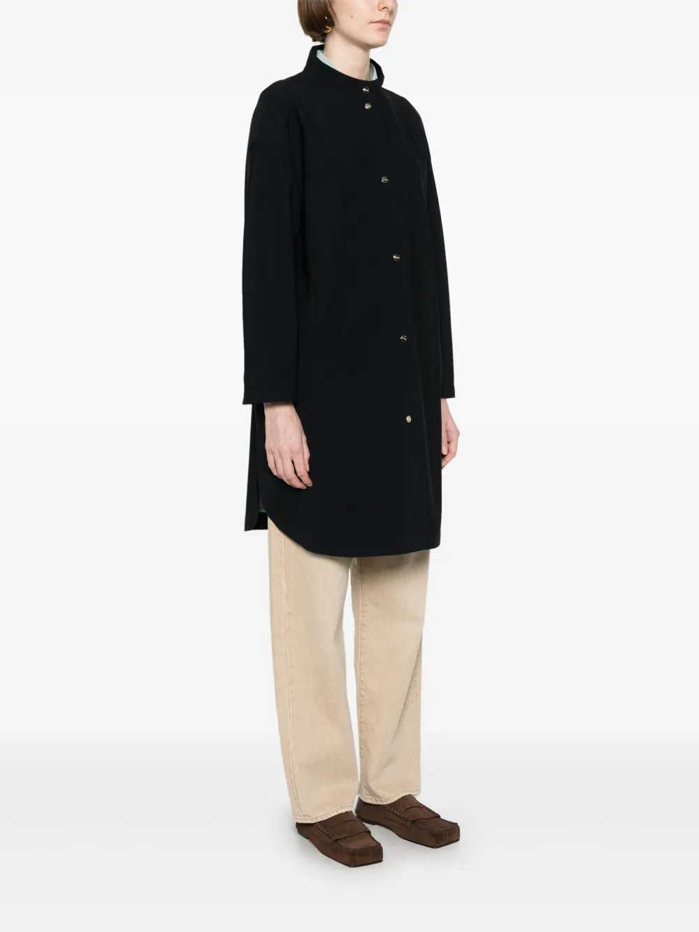 Herno Midi Coat In Black