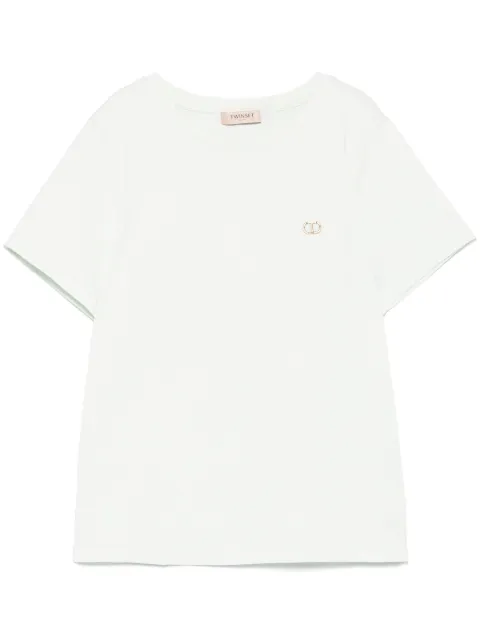 TWINSET playera con placa del logo