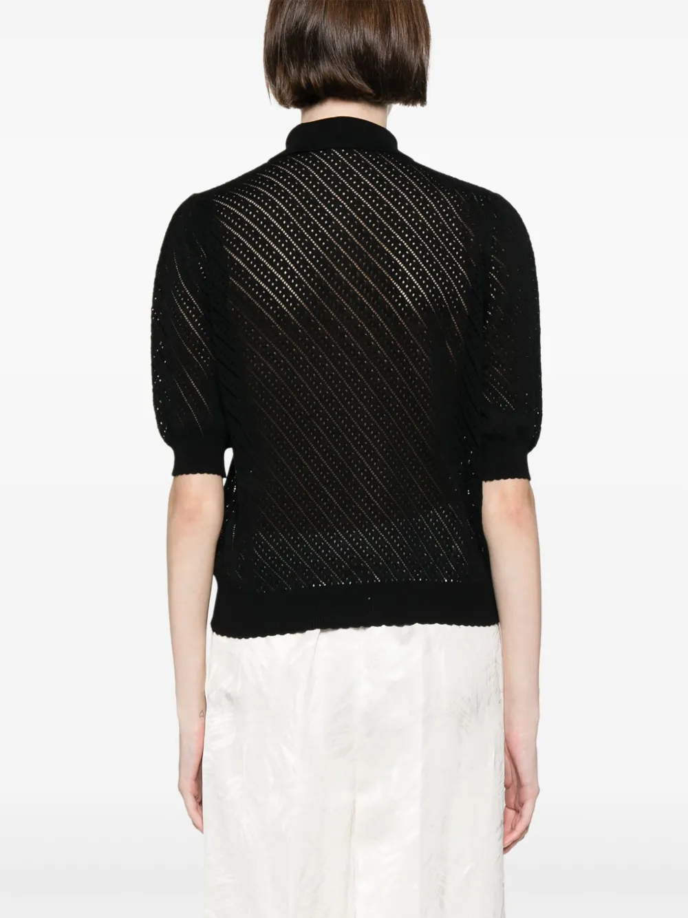 TWINSET Polotop met logopatch Zwart