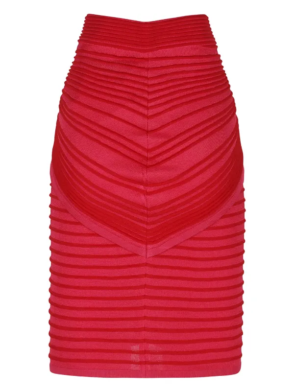 Balmain Draped Midi Skirt | Red | FARFETCH
