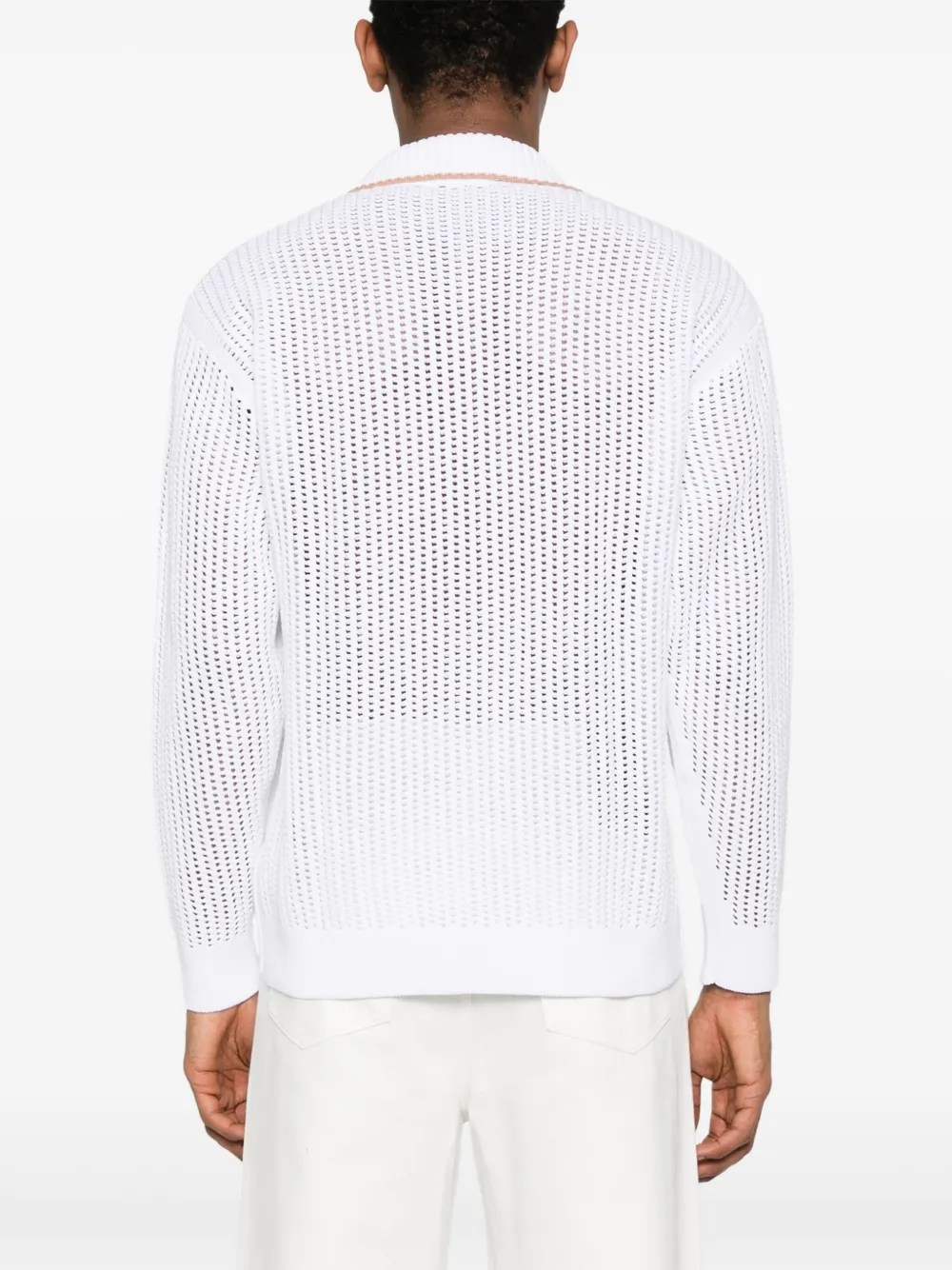 Lacoste Opengebreid poloshirt Wit