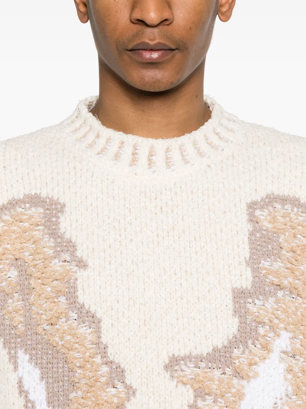 Lacoste Trui met jacquard-logo Beige