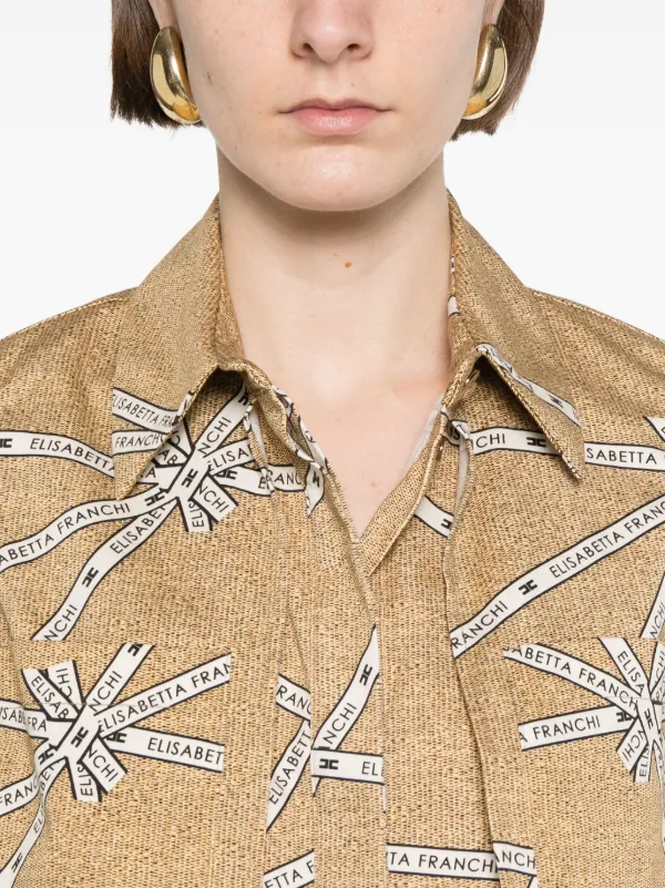 ☆ELISABETTA FRANCHI ロゴシャツ スタイリッシュな逸品》【ELISABETTA FRANCHI】ロゴ シャツ