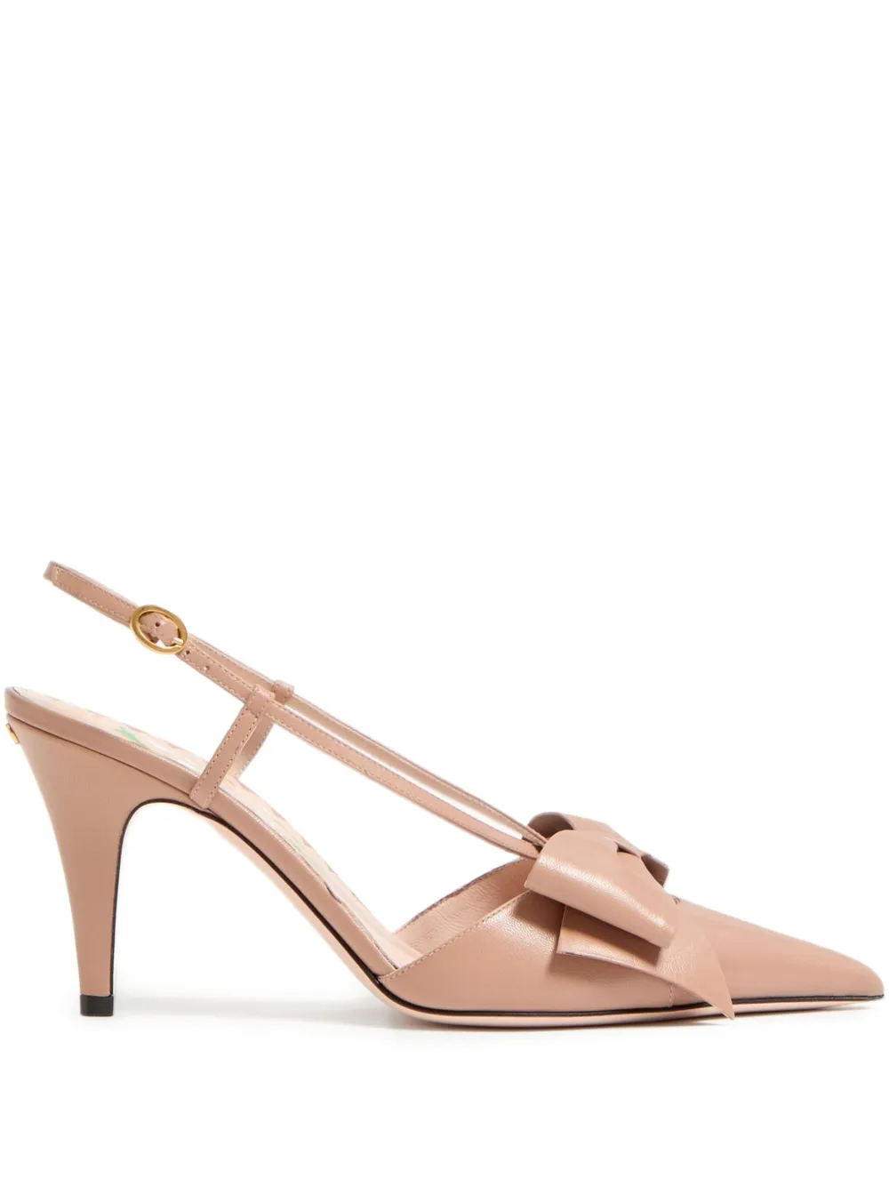 Valentino Bowow 85 Leather Slingback Pumps In Pink