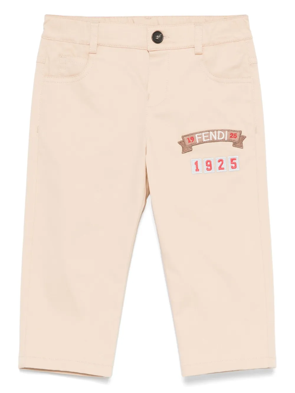 Fendi Kids Broek met logopatch Beige