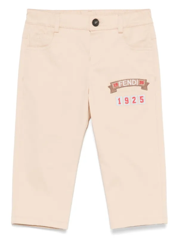 Fendi Kids ロゴパッチ パンツ | ニュートラル | FARFETCH JP