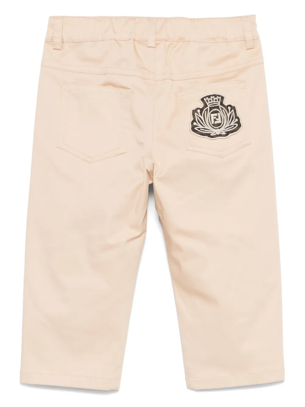 Fendi Kids Broek met logopatch Beige