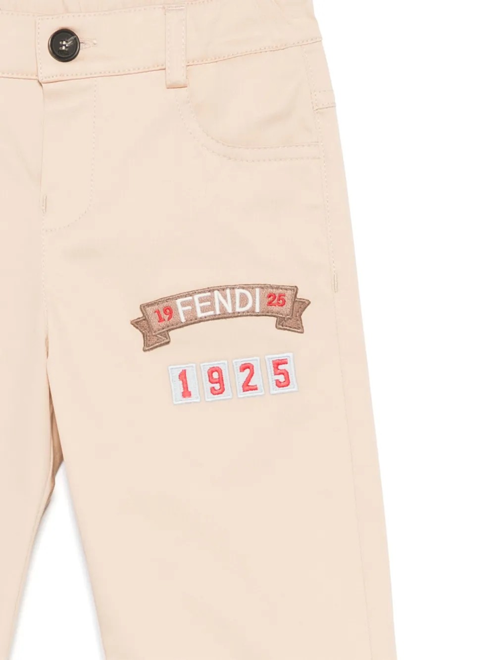 Fendi Kids Broek met logopatch Beige