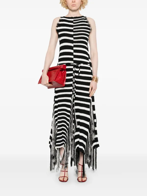 chinese dress ladies Proenza Schouler Selena Twist Back Dress in Matte Double Crepe - White