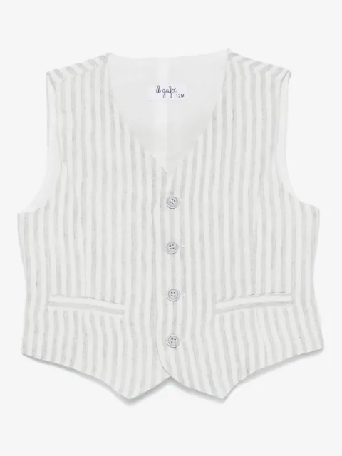 Il Gufo striped linen waistcoat