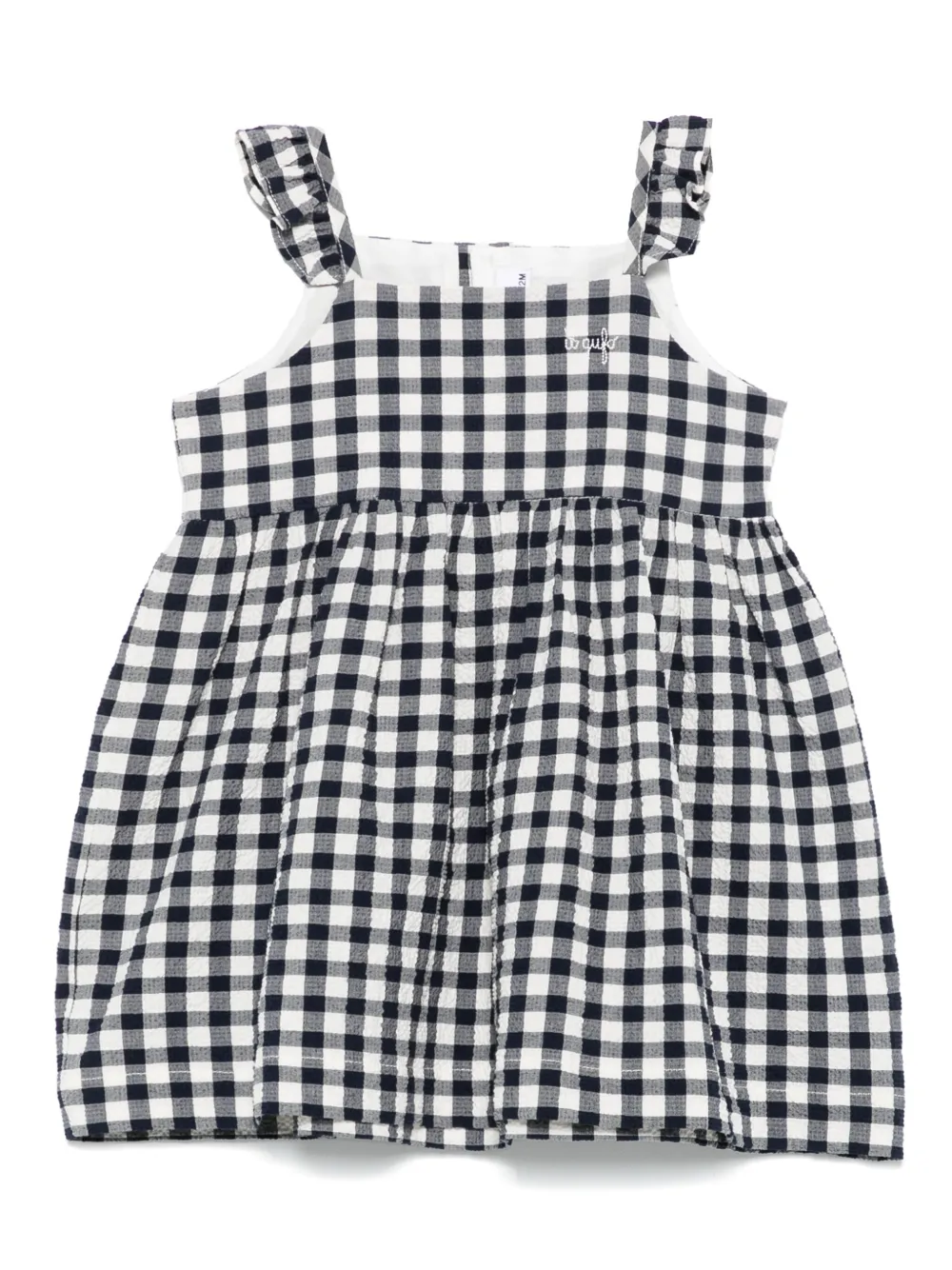 Il Gufo seersucker ruffled dress | Blue | Image 1