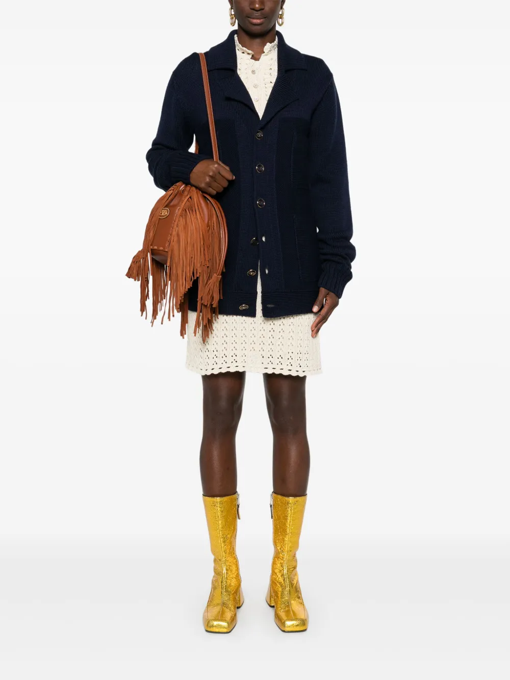 Valentino Garavani Vest met gekerfde revers Blauw