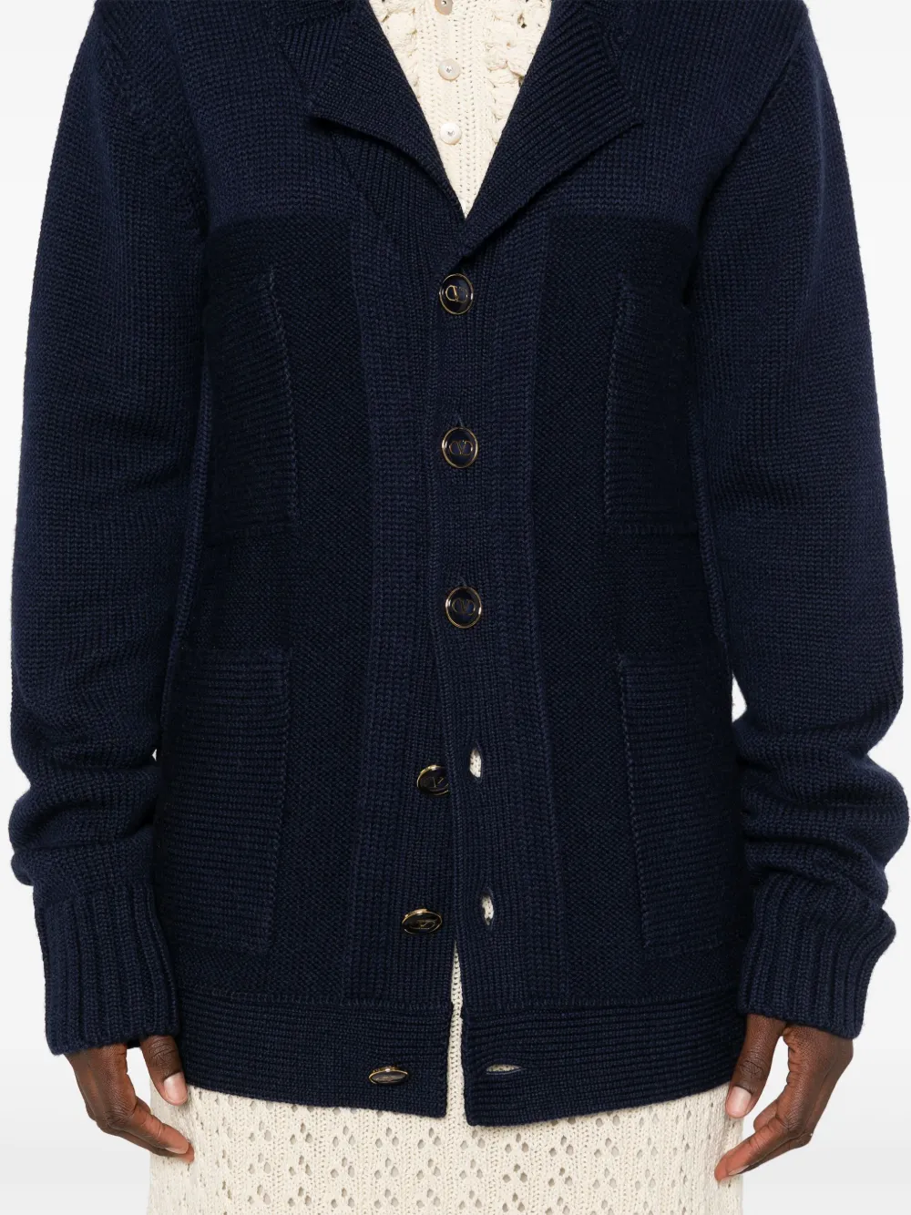 Valentino Garavani Vest met gekerfde revers Blauw