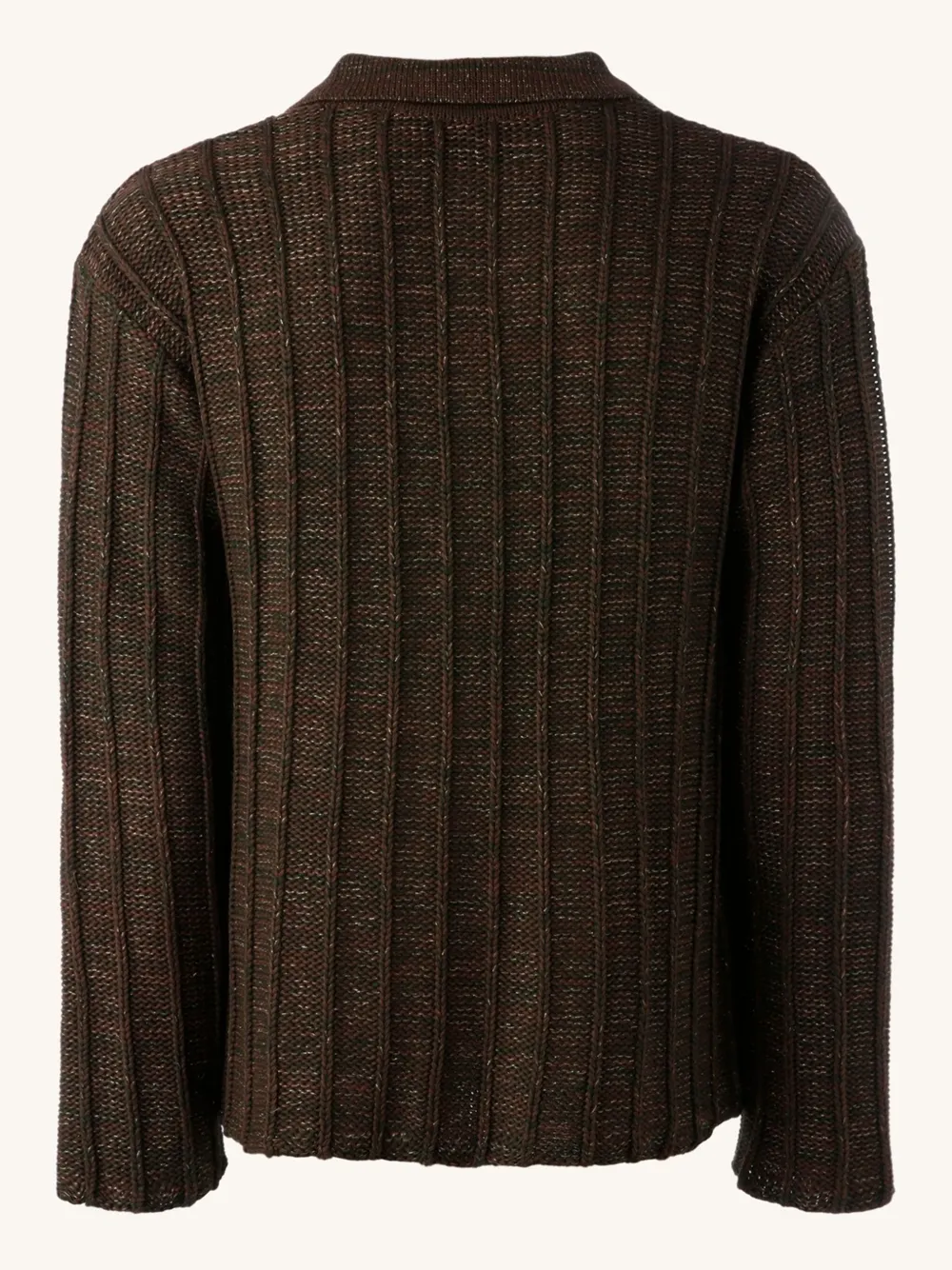 Misci Long Sleeve Polo Shirt In Brown